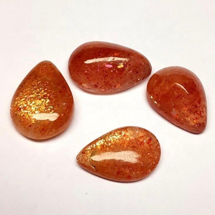 5x8mm Sunstone Pear Cabochon Loose Gemstones