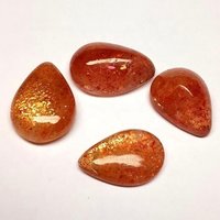 8x12mm Sunstone Pear Cabochon Loose Gemstones