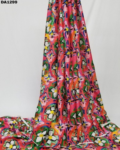 Semi Velvet Sateen Silk Digital Print Fabric