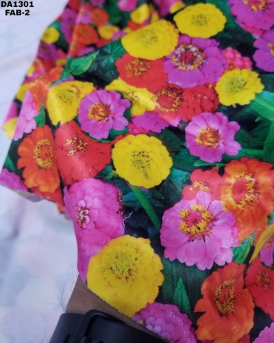 Flora Sartin Silk Digital Print Fabric