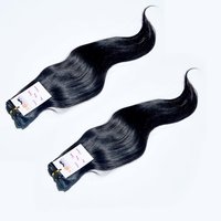 Natural Black Color Straight Double Machine Made Weft Hair,Wholesale Indian Virgin Hair