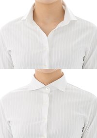 (Premium) Stretch Easy Care Shirt/ Cutaway/ Long Sleeve/ Stripe White