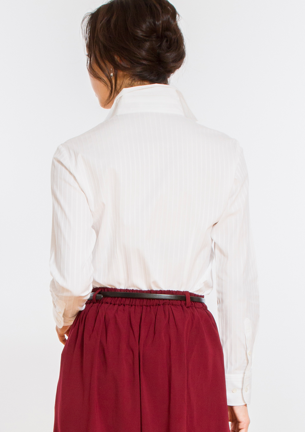 (Premium) Stretch Easy Care Shirt/ Cutaway/ Long Sleeve/ Stripe White
