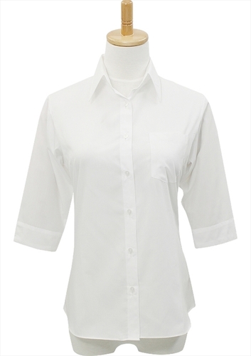 (Premium) Stretch Easy Care/ 1/2 Sleeve/ White