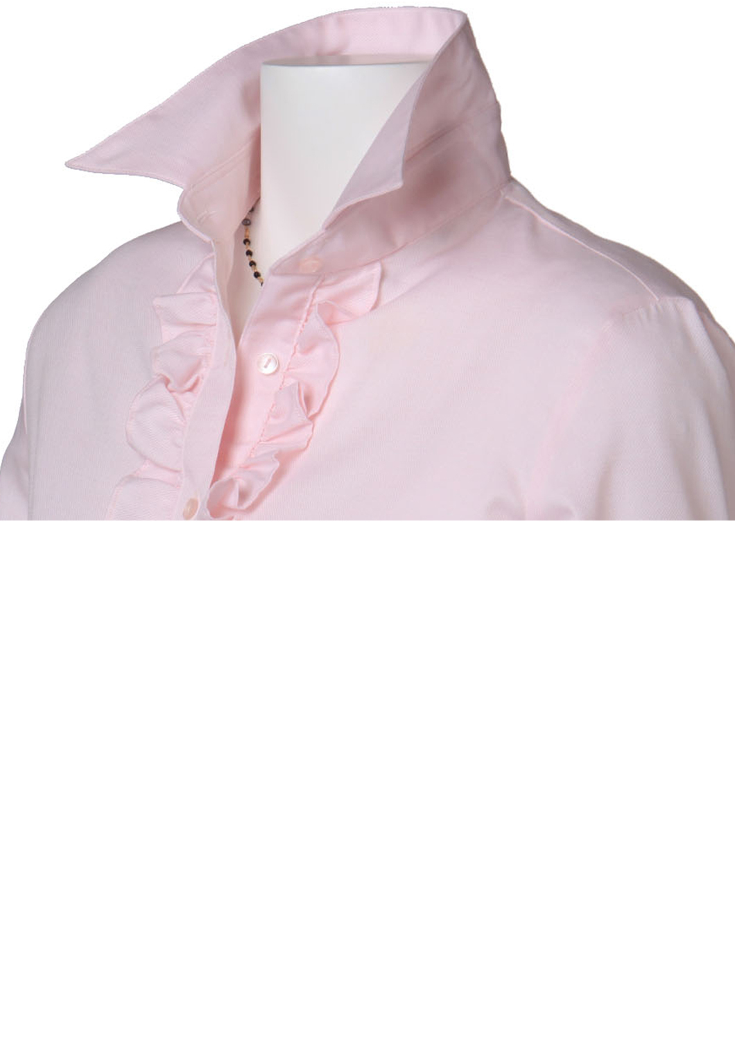 Easy Care Dobby Ruffle Long Sleeve Shirt Pink