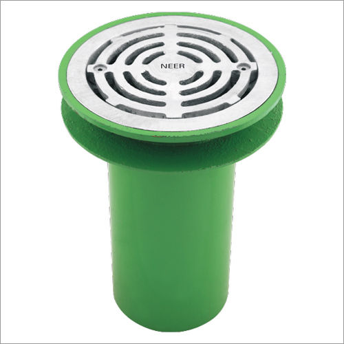 Green CI Hopper Drain With Flat Grate