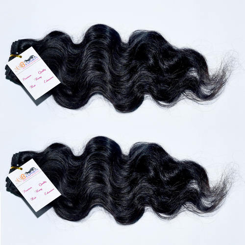 Natural Black Top Quality Raw Mink Unprocessed Cuticle Aligned Weft Virgin Human Wavy Hair Extensions