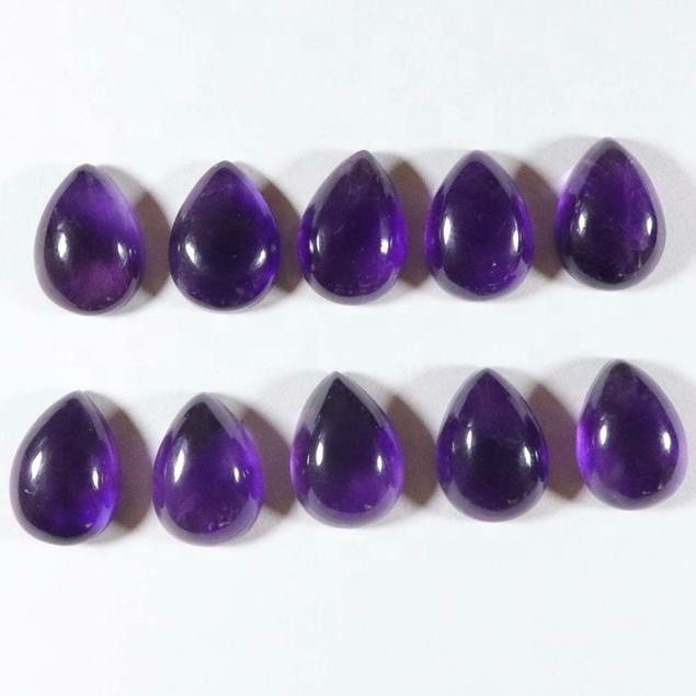 4x6mm African Amethyst Pear Cabochon Loose Gemstones