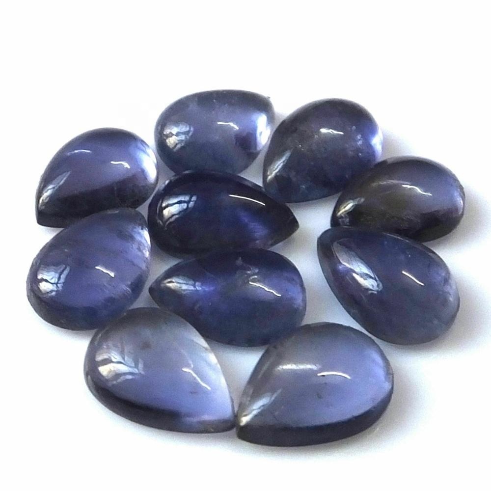 4x6mm Iolite Pear Cabochon Loose Gemstones