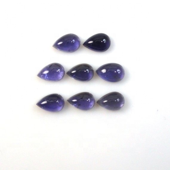 5x8mm Iolite Pear Cabochon Loose Gemstones