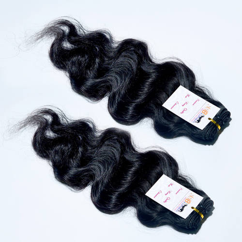 Weaving Indian Temple Human Hair Wavy Raw Indian Natural Remy Hair Machine Double Weft