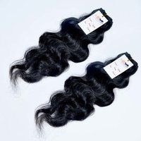 Natural Virgin Wavy Natural Color Machine Weft Raw Human Hair Bundle - Hair Extension Type: Weaving