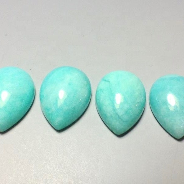 7x10mm Amazonite Pear Cabochon Loose Gemstones
