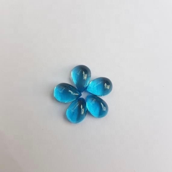 4x6mm Swiss Blue Topaz Pear Cabochon Loose Gemstones
