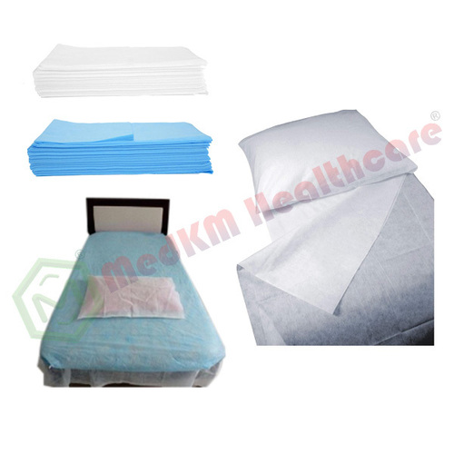 Blue Disposable Bedsheets And Pillow Covers