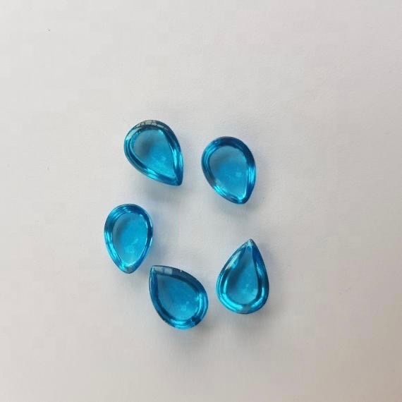 5x8mm Swiss Blue Topaz Pear Cabochon Loose Gemstones