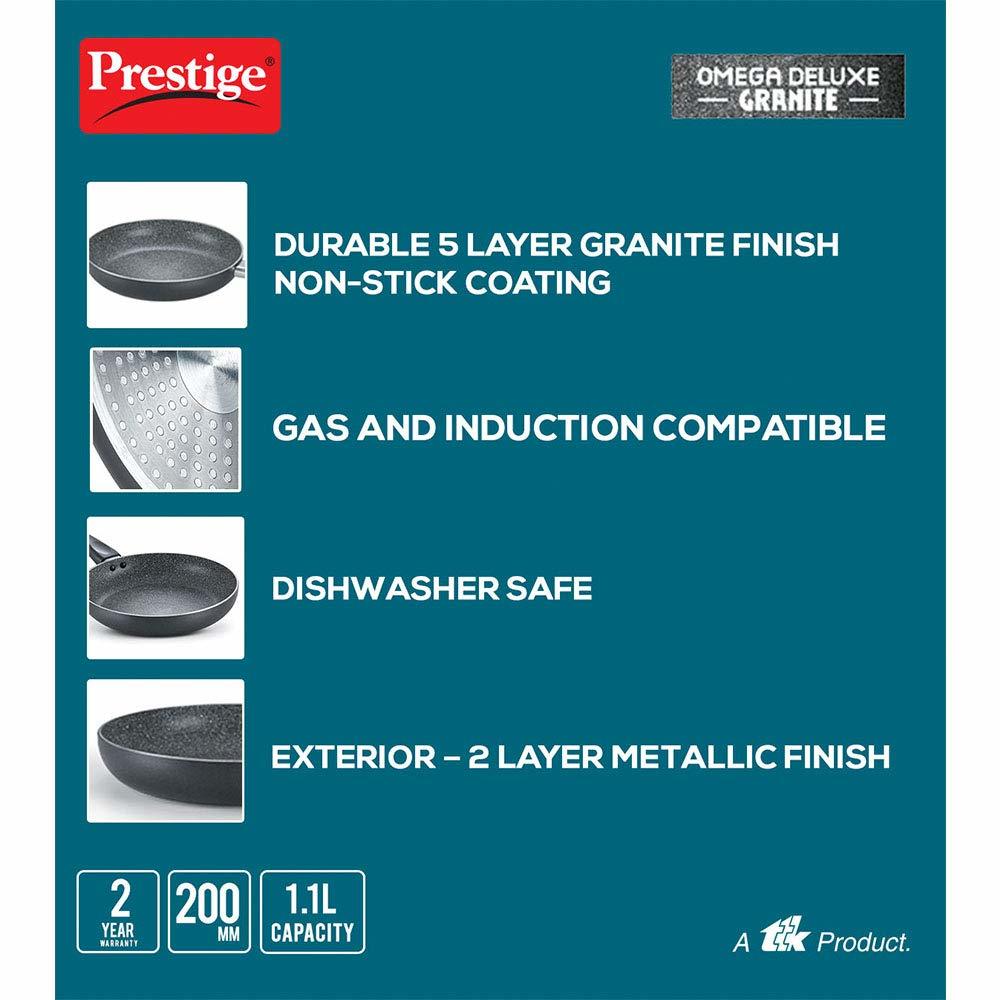 Prestige Omega Deluxe Granite Fry Pan Black