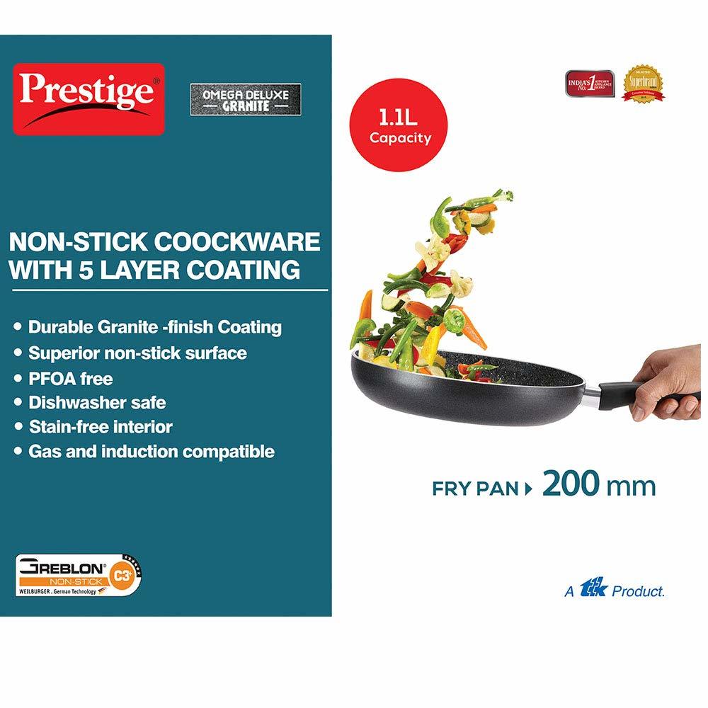 Prestige Omega Deluxe Granite Fry Pan Black