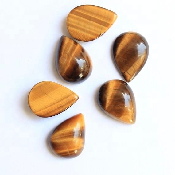 6x9mm Tiger Eye Pear Cabochon Loose Gemstones