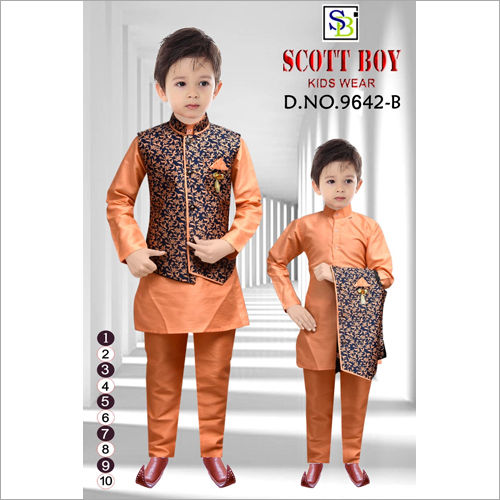 Washable Boys Fancy Indo Half Jacket Dress