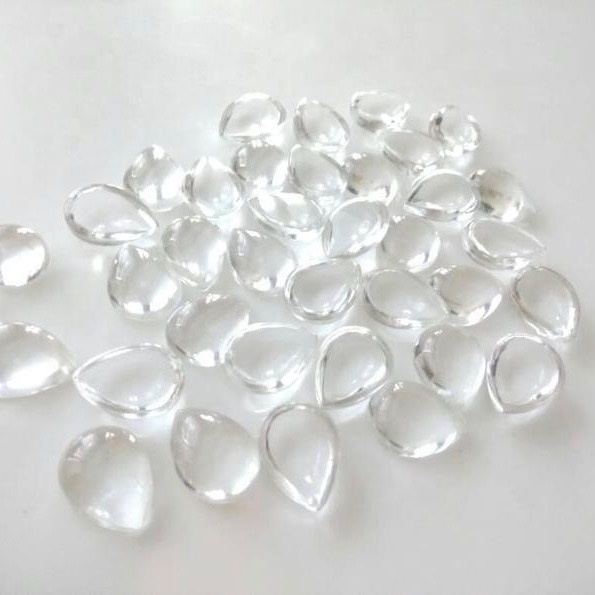 4x6mm Crystal Quartz Pear Cabochon Loose Gemstones