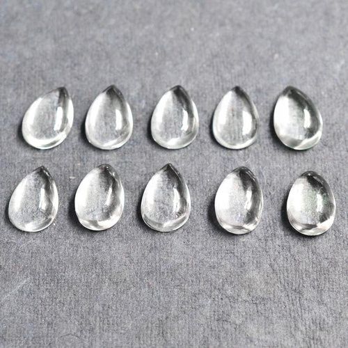 5x8mm Crystal Quartz Pear Cabochon Loose Gemstones