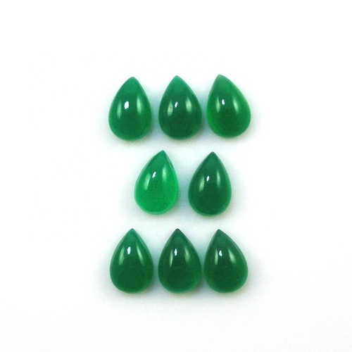 5x8mm Green Onyx Pear Cabochon Loose Gemstones