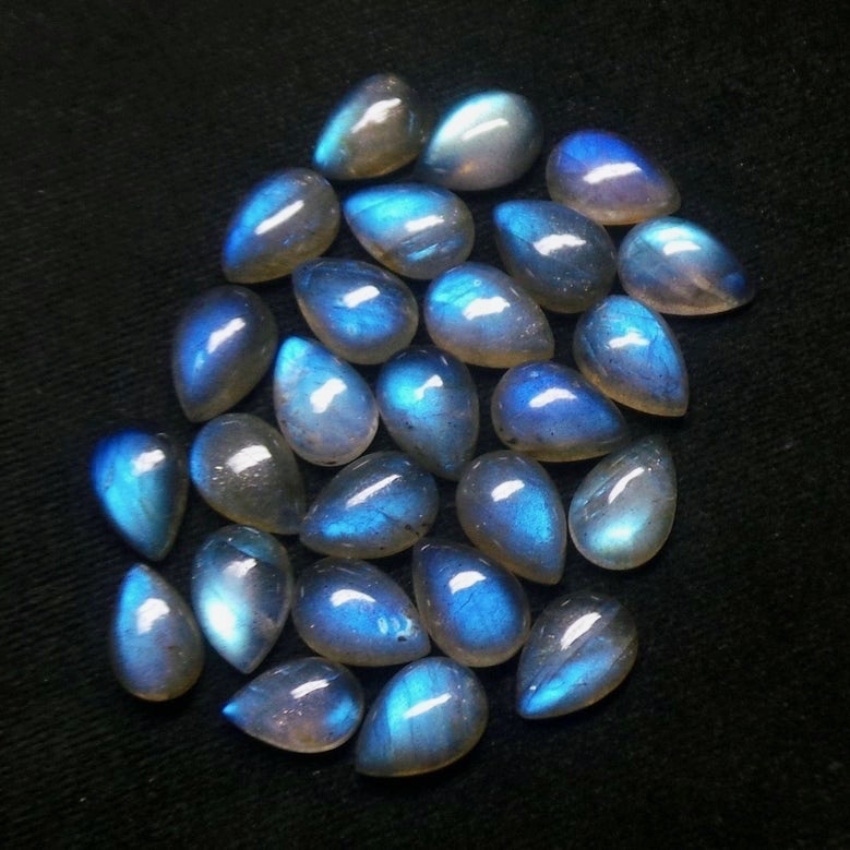 3x5mm Labradorite Pear Cabochon Loose Gemstones