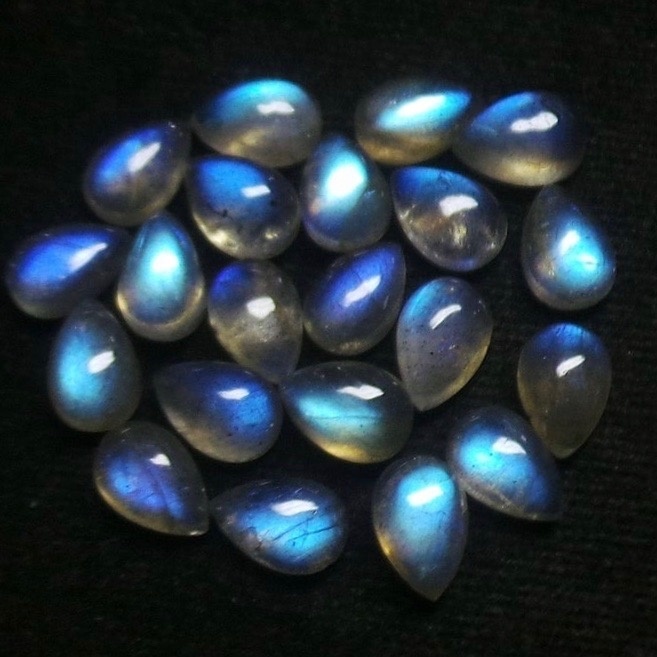 4x6mm Labradorite Pear Cabochon Loose Gemstones