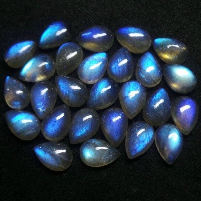 5x7mm Labradorite Pear Cabochon Loose Gemstones