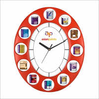 Multicolor Wall Oval Clock