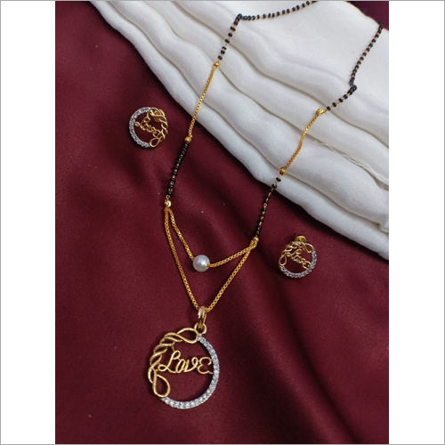 American Diamond Gold Plated Love 