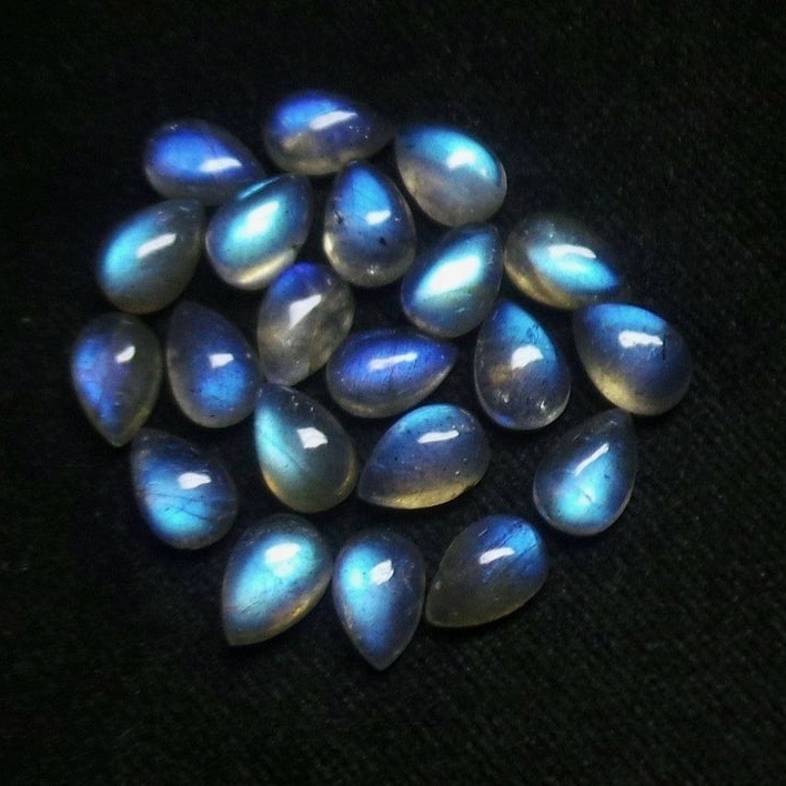6x9mm Labradorite Pear Cabochon Loose Gemstones