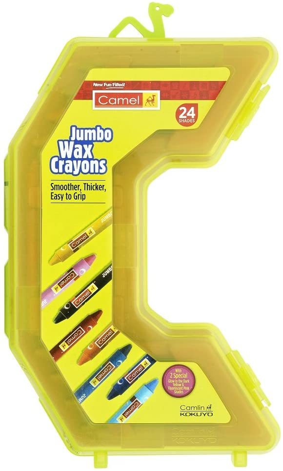 Camlin Kokuyo Jumbo Wax Crayon Set - 24 Shades (Multicolor)