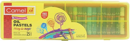 Camel Oil Pastel With Reusable Plastic Box - 25 Shades