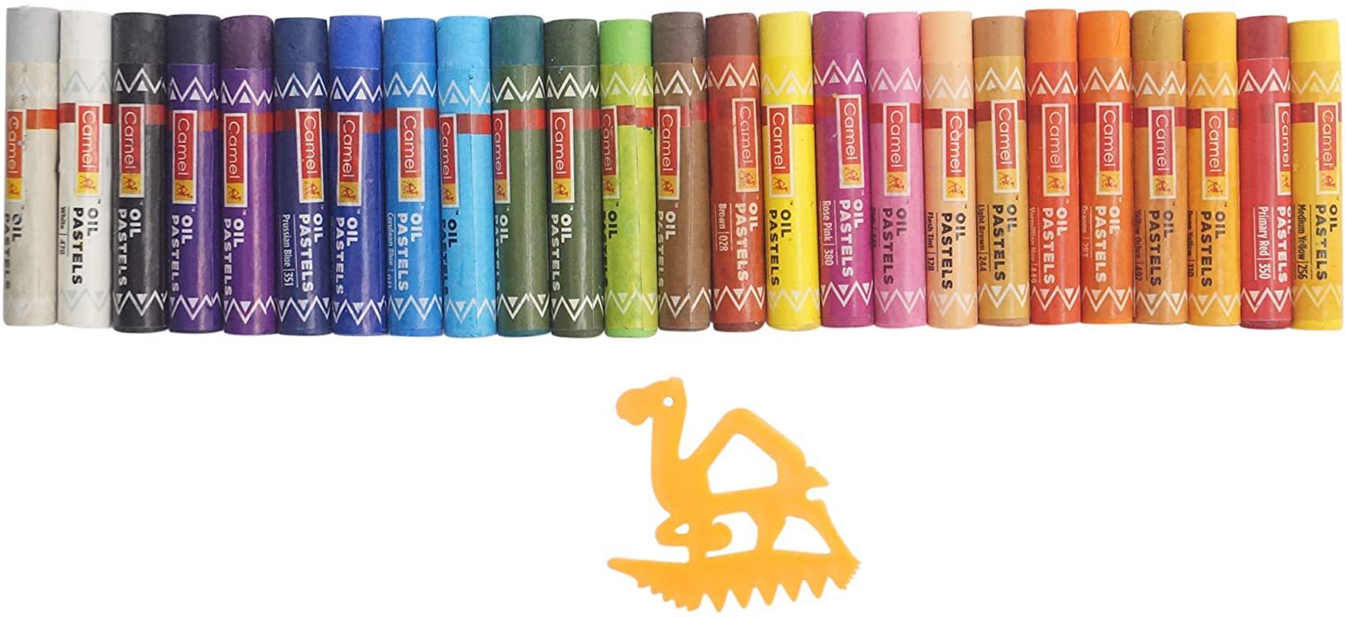 Camel Oil Pastel With Reusable Plastic Box - 25 Shades
