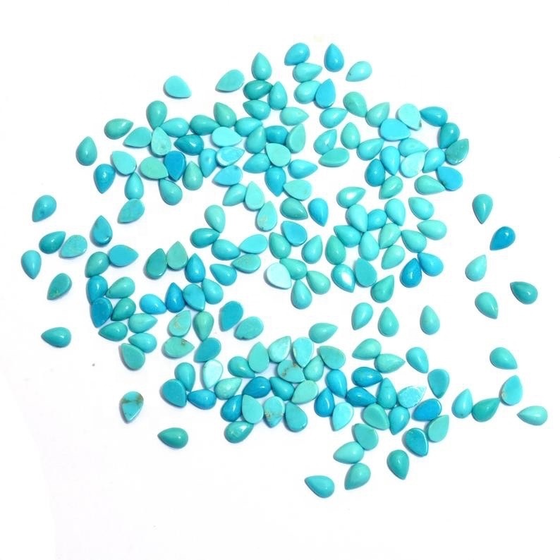 3x5mm Sleeping Beauty Turquoise Pear Cabochon Loose Gemstones