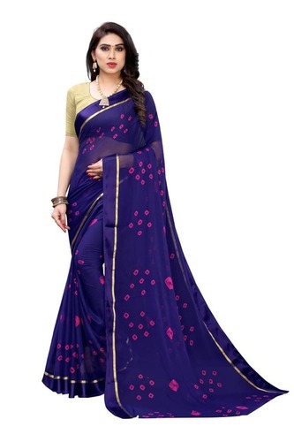 Multi Colour Small Border Bandhani Saree