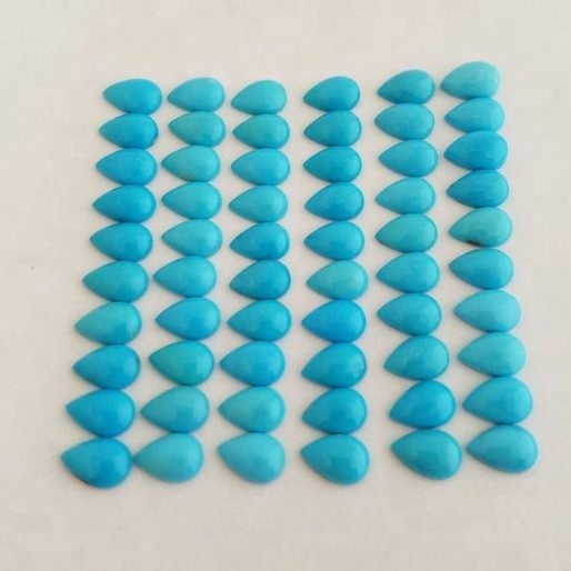 4x6mm Sleeping Beauty Turquoise Pear Cabochon Loose Gemstones