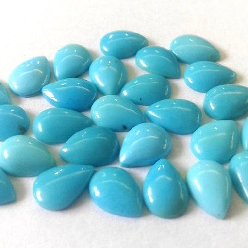 5x7mm Sleeping Beauty Turquoise Pear Cabochon Loose Gemstones