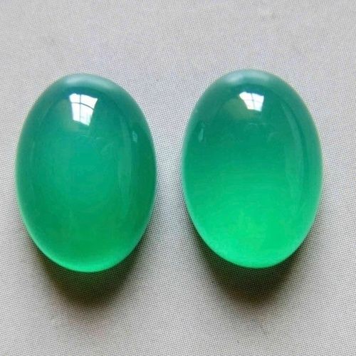 10x12mm Green Chalcedony Oval Cabochon Loose Gemstones