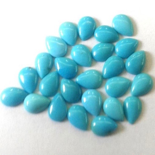 6x9mm Sleeping Beauty Turquoise Pear Cabochon Loose Gemstones