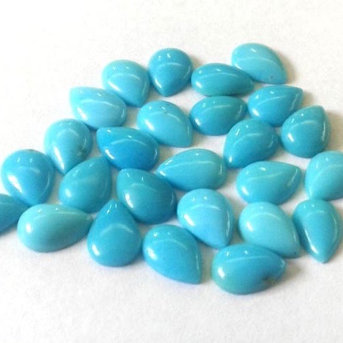 7x10mm Sleeping Beauty Turquoise Pear Cabochon Loose Gemstones