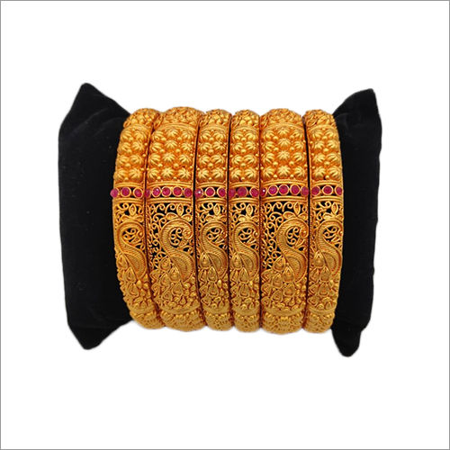 Round Ladies Designer Temple Bangles