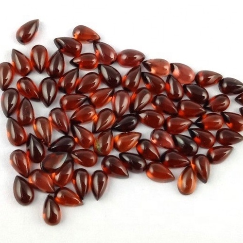 5x7mm Mozambique Red Garnet Pear Cabochon Loose Gemstones