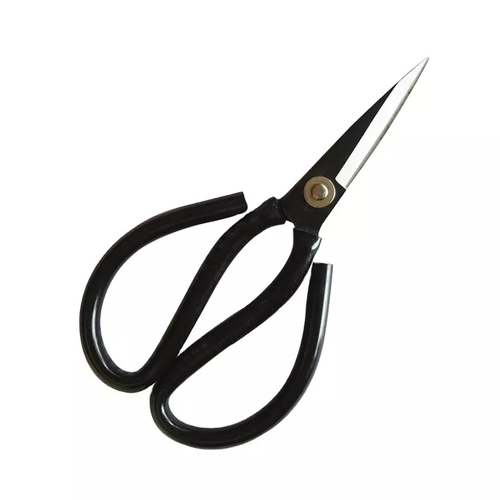 Small Economy Scissors - Steel Material, Different Sizes Available, Silver Color | Bent Plastic Sleeve Handled for Enhanced Grip and Flower Stem Use