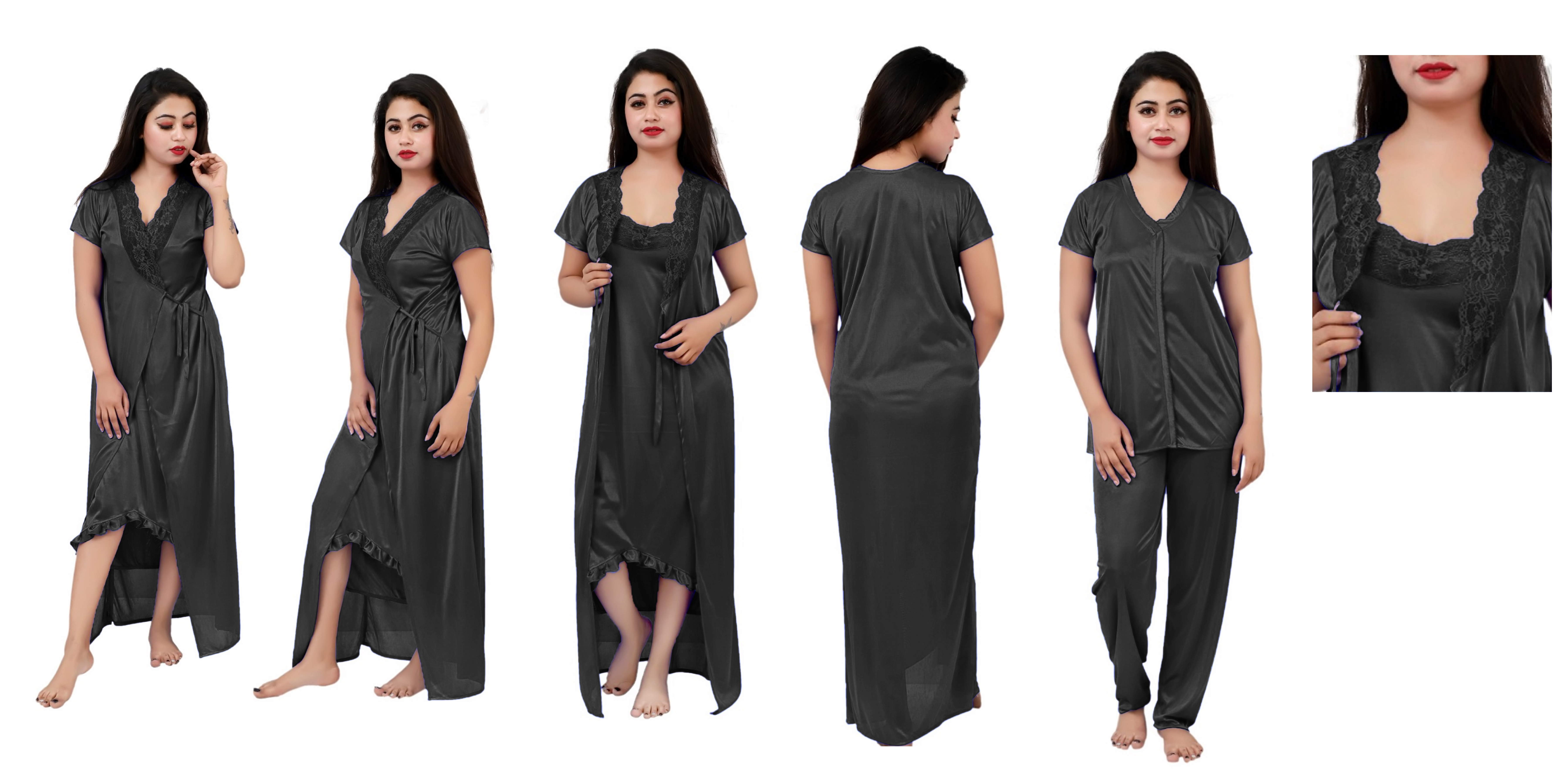 Ladies 4 Piece Fancy Night Dress 4 Piece Set
