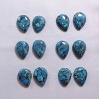 5x8mm Blue Copper Turquoise Pear Cabochon Loose Gemstones