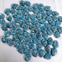 6x9mm Blue Copper Turquoise Pear Cabochon Loose Gemstones