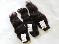 Single Drawn Machine Wefted Tangle Free Wavy Human Virgin Hair Bundle